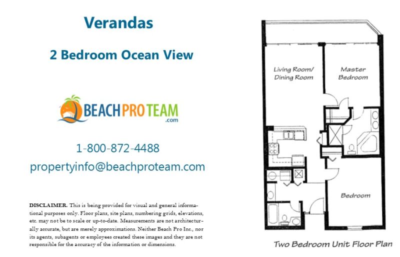 Verandas Floor Plan - 2 Bedroom Ocean View